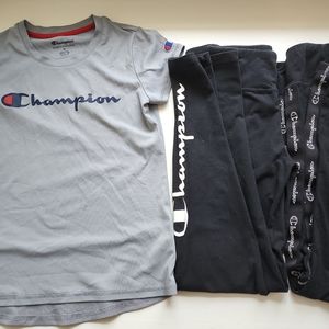 Lot Of Girl's Athletic Leggings 10-12, Champion and Adidas